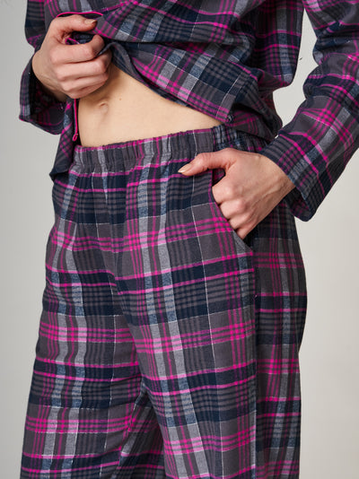 Flanelowa piżama damska w dużych rozmiarach
