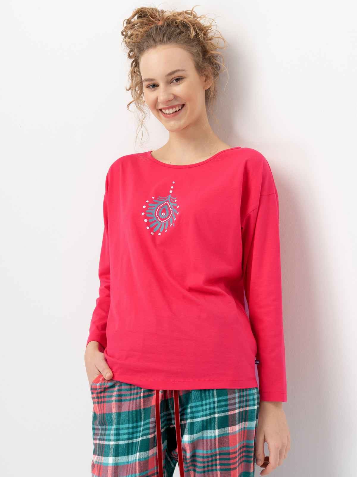 ŚWIĄTECZNA FLANELOWA PIŻAMA DAMSKA