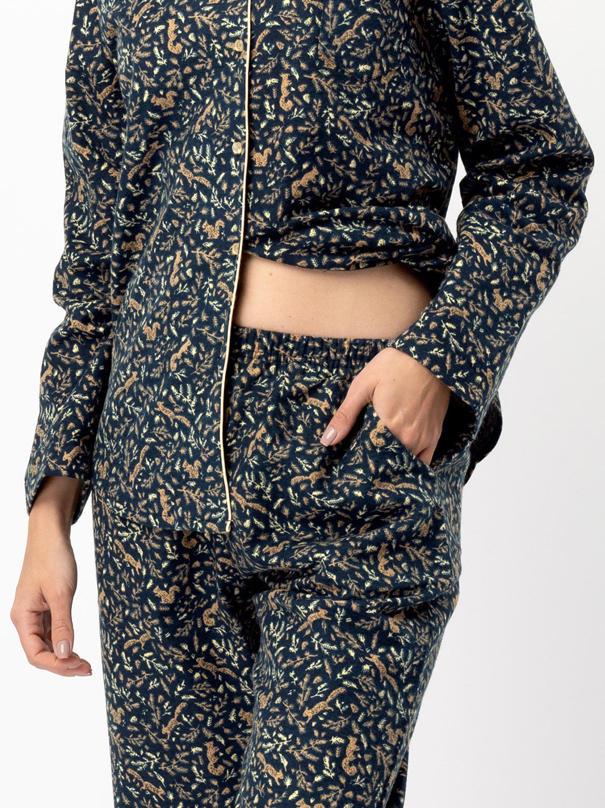 JESIENNY FLANELOWY KOMPLET DAMSKI