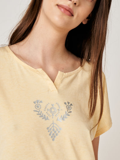 Letnia bawełniana piżama z motywem haftu