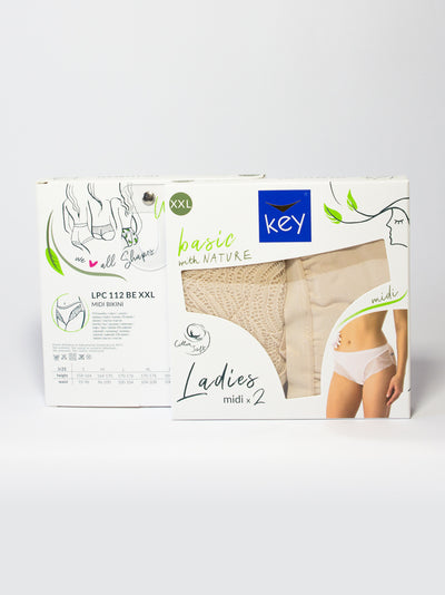 ELEGANCKIE MIDI BIKINI  Z KORONKĄ 2szt. - beżowe