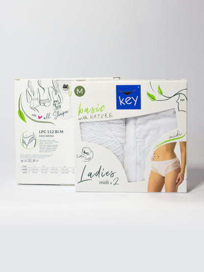 ELEGANCKIE MIDI BIKINI  Z KORONKĄ 2szt. - białe