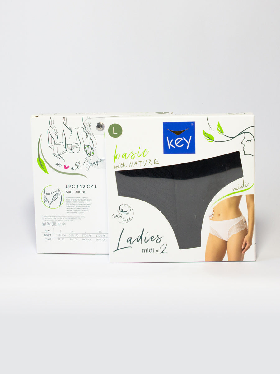 ELEGANCKIE MIDI BIKINI  Z KORONKĄ 2szt. - czarne