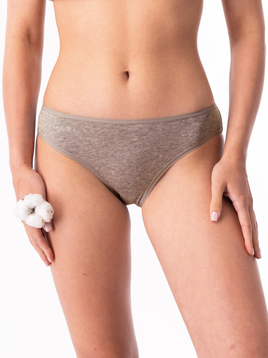 Klasyczne niskie majtki  2 szt. - cappuccino melanż