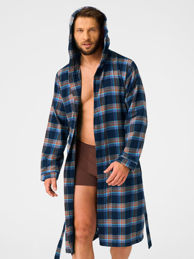 LEKKI FLANELOWY SZLAFROK MĘSKI