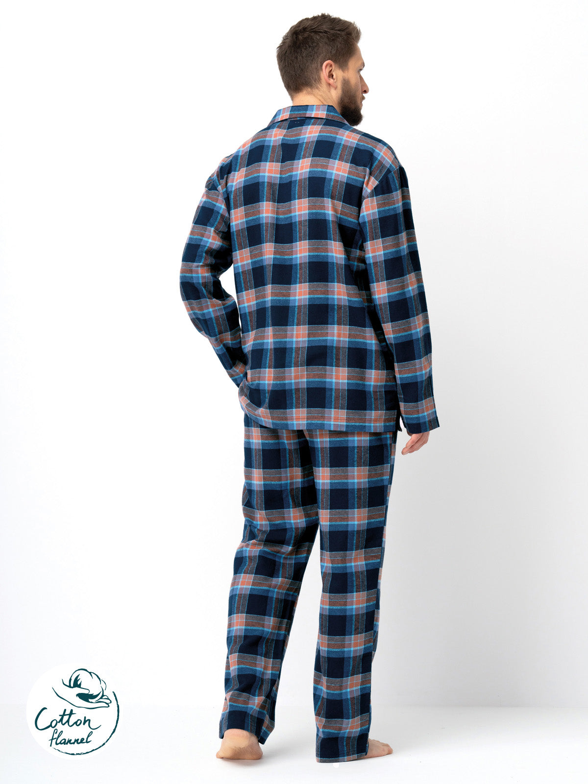 ELEGANCKA FLANELOWA PIŻAMA MĘSKA