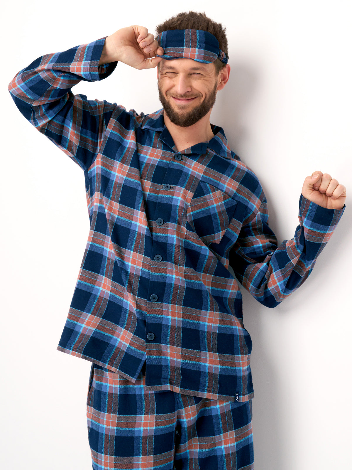 ELEGANCKA FLANELOWA PIŻAMA MĘSKA