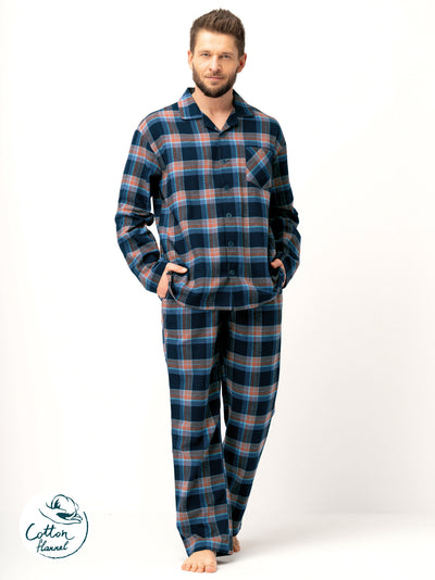 ELEGANCKA FLANELOWA PIŻAMA MĘSKA