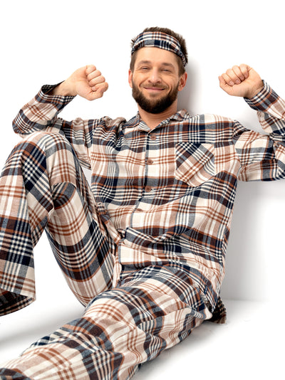 CIEPŁA FLANELOWA PIŻAMA MĘSKA