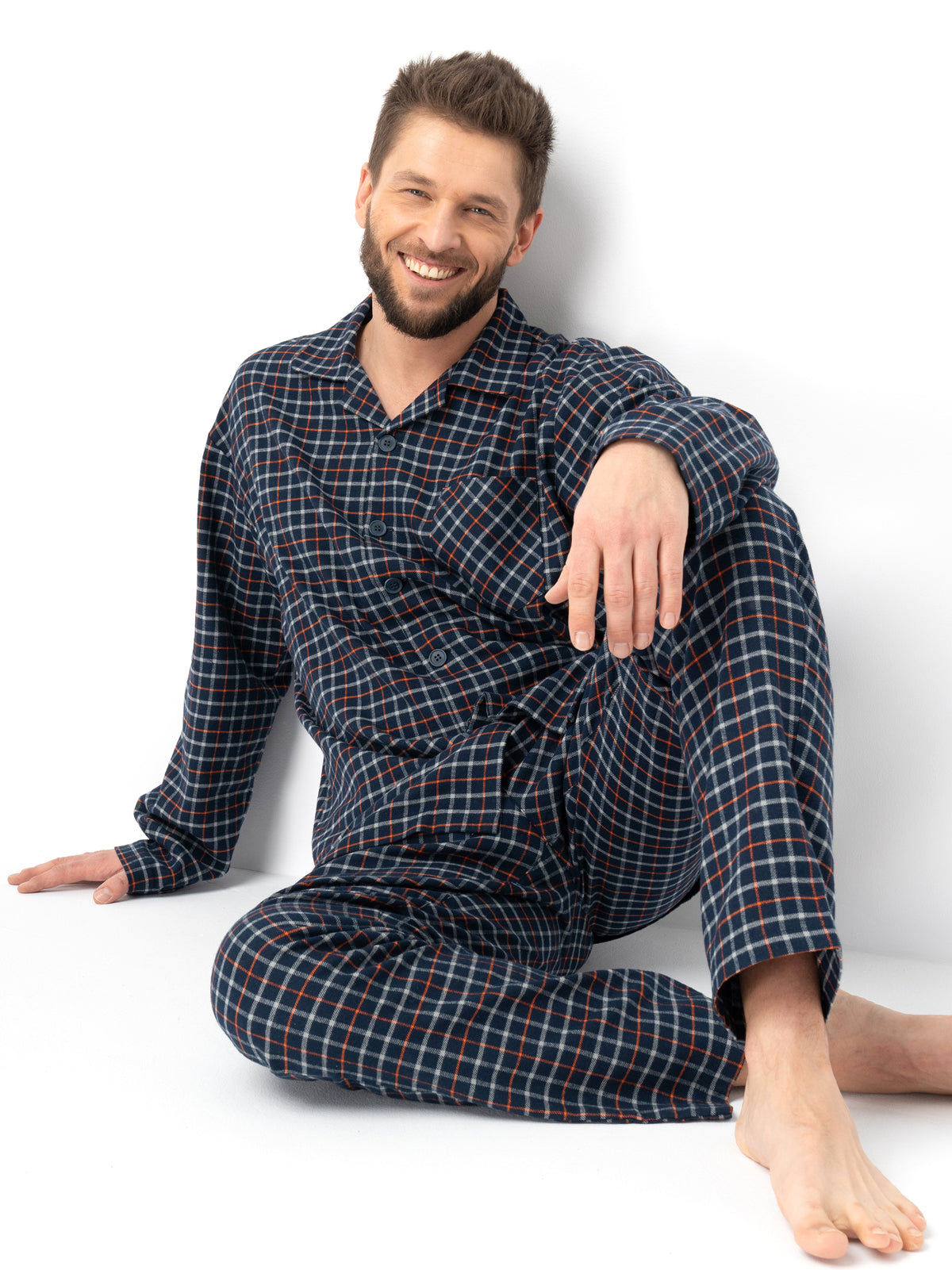 KLASYCZNA FLANELOWA PIŻAMA MĘSKA