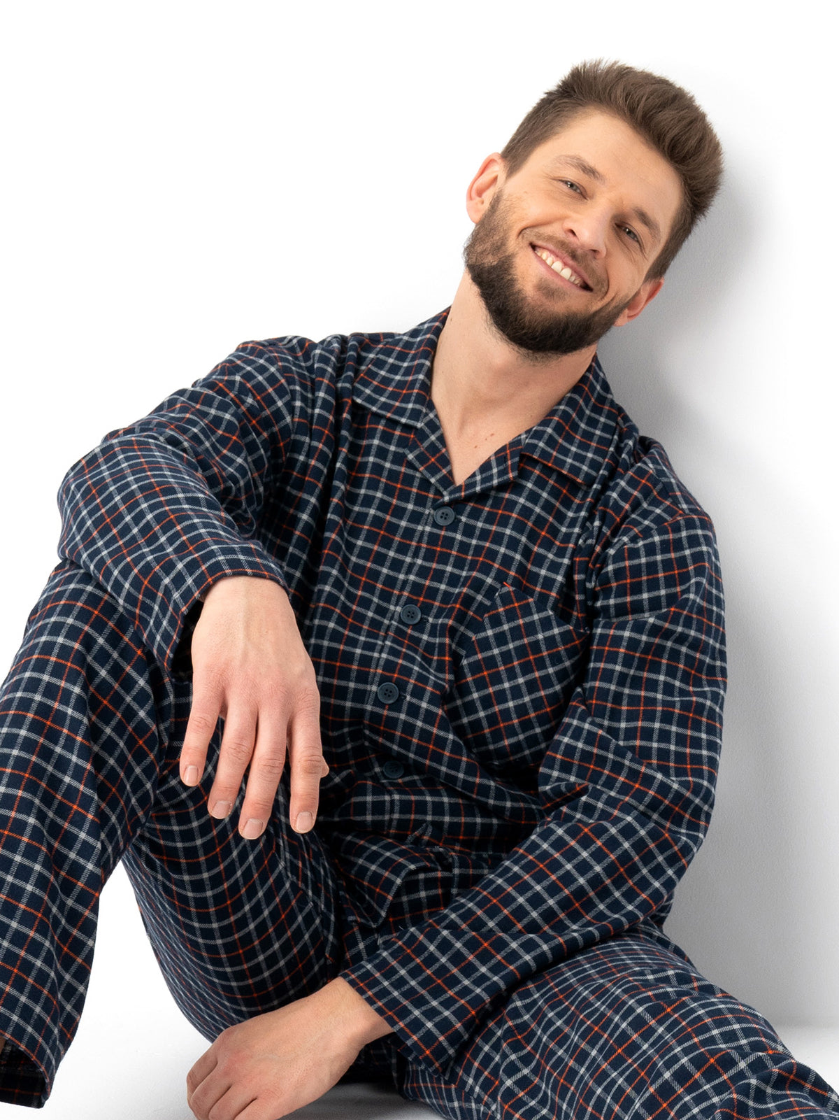 KLASYCZNA FLANELOWA PIŻAMA MĘSKA