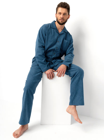 PIŻAMA MĘSKA FLANELOWA W ELEGANCKI DESEŃ