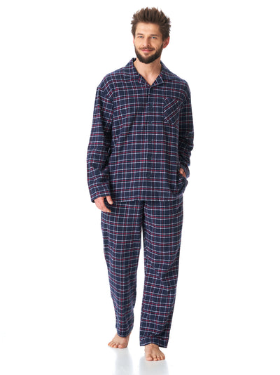 Klasyczna piżama męska w stylu garniturowym