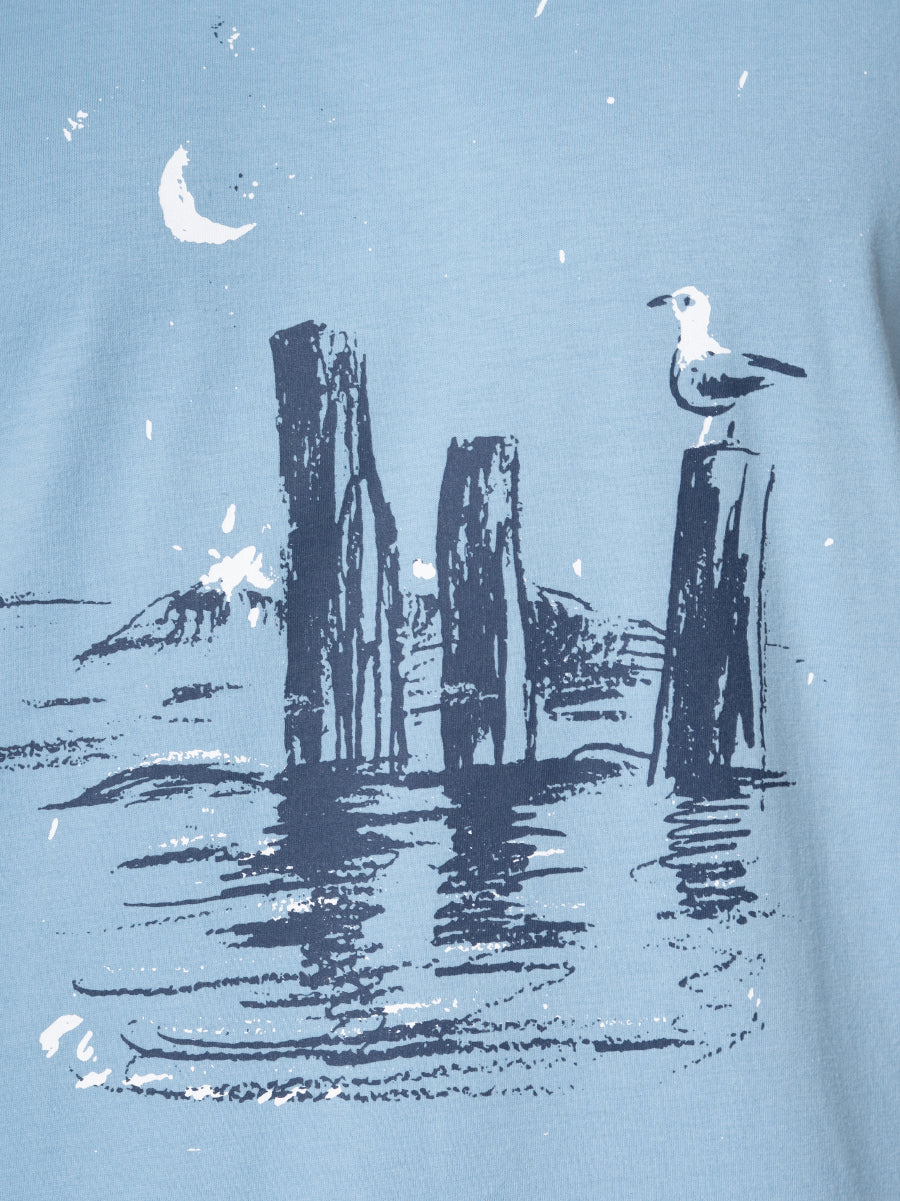 Letnia piżama z rysunkiem spokojnego morza