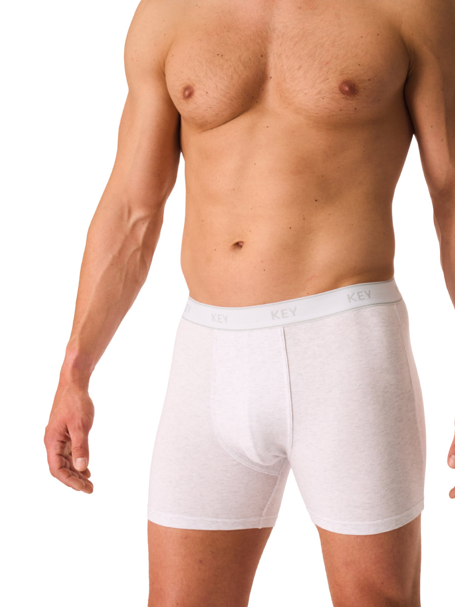 Dopasowane męskie szorty z zewnętrzną gumą - JASNO-SZARY MELANŻ