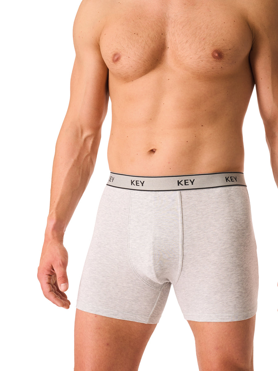 Dopasowane męskie szorty z zewnętrzną gumą - SZARY MELANŻ