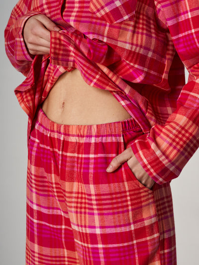 Flanelowa piżama w klastyczną kratę